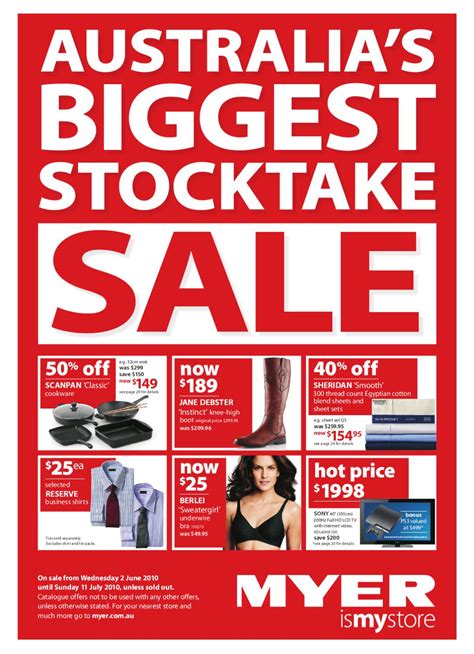 myer stocktake sale catalogue.